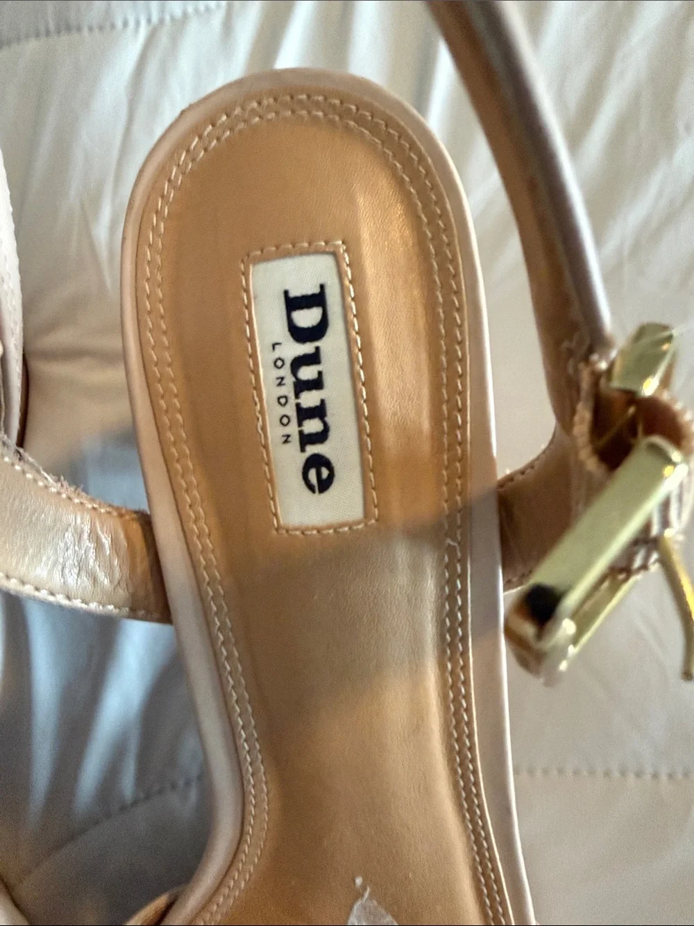 Dune London Molten Platform Sandal in Natural Blush
